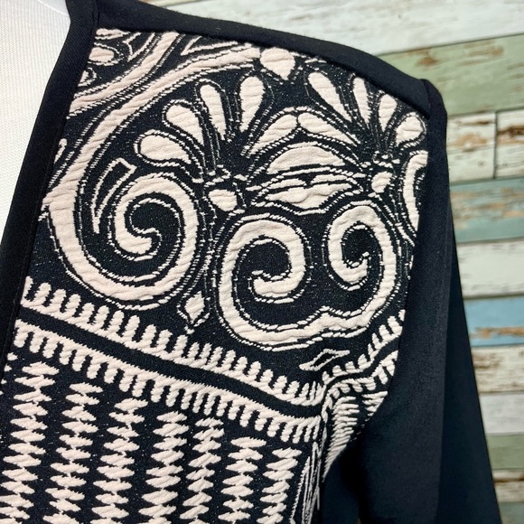 NEW Women's Joseph Ribkoff Black & Beige Cool Print Jacket Cover Up 183558 Sz 14 - Picture 3 of 10